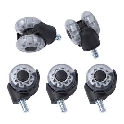 5 Pack Office Chair Wheels Replacement Rubber Chair Casters 360° Swivel 2 Inch