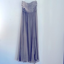 Jenny Yoo Collection 100% silk strapless full length maxi bridesmaid dress sz 10