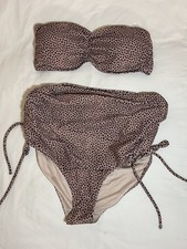 NWT A Pea In The Pod Maternity Cheetah Convertible Two Piece Swimsuit Size L