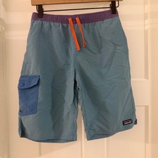 Patagonia Boys Baggies Boardshorts XL Blue Purple Orange Drawcord Cargo Pocket