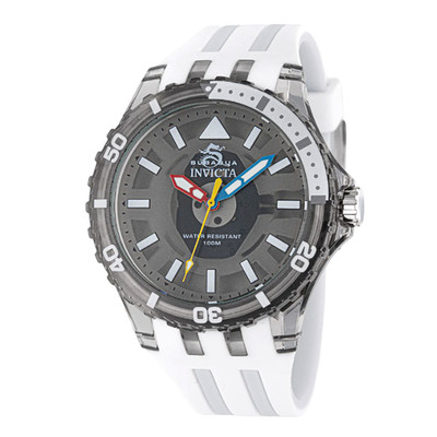 NIB Invicta Men's Watch Sub Aqua Quartz White & Gray Silicone Strap 69448