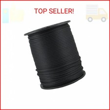 3/16 inch Black Dacron Polyester Rope - 500 Foot Spool  Solid Braid - Industria