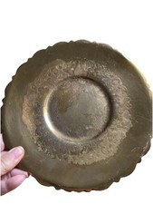 Vintage Brass tray plate Ornate ‘Go Glow’ Bronze BM Co., Made in USA #269 NICE!!
