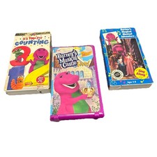 Lot Of 3 Barney VHS Tapes TIME FOR COUNTING, BARNEY’S MUSICAL CASTLE & MAGICAL