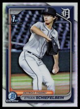 ETHAN SCHIEFELBEIN 2024 BOWMAN DRAFT CHROME REFRACTOR RC DETROIT TIGERS #BDC-7