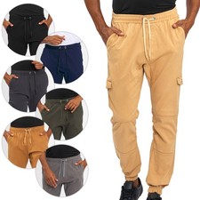 A. Salvarini Herren Designer Cargo Stoff Hose Cargohose Regular Fit NEU AS031