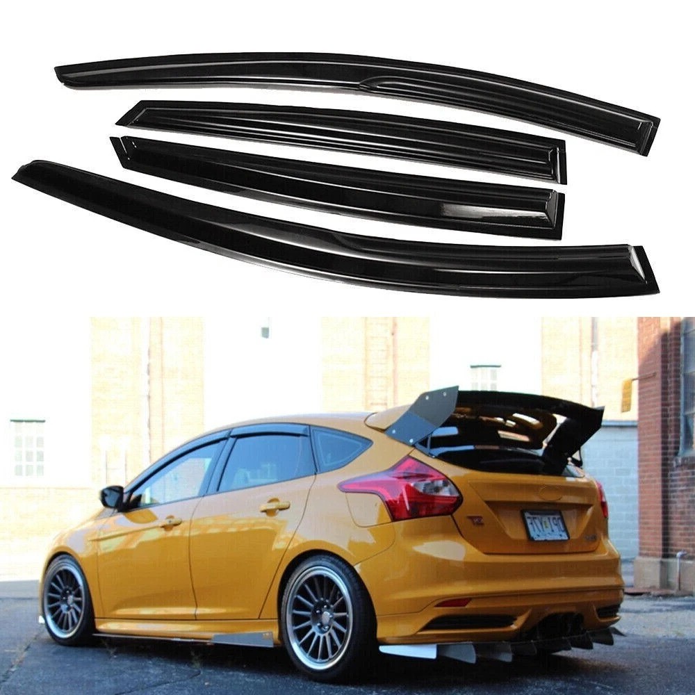 For 2012-18 Ford Focus Hatchback Window Visor Rain Guards Shade Wind Deflectors