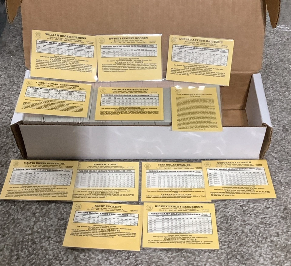 1985 Donruss Baseball conjunto completo de 660 cartões quase perfeito-perfeito afiado! Puckett Clemens RC’s! - Imagem 2 de 4