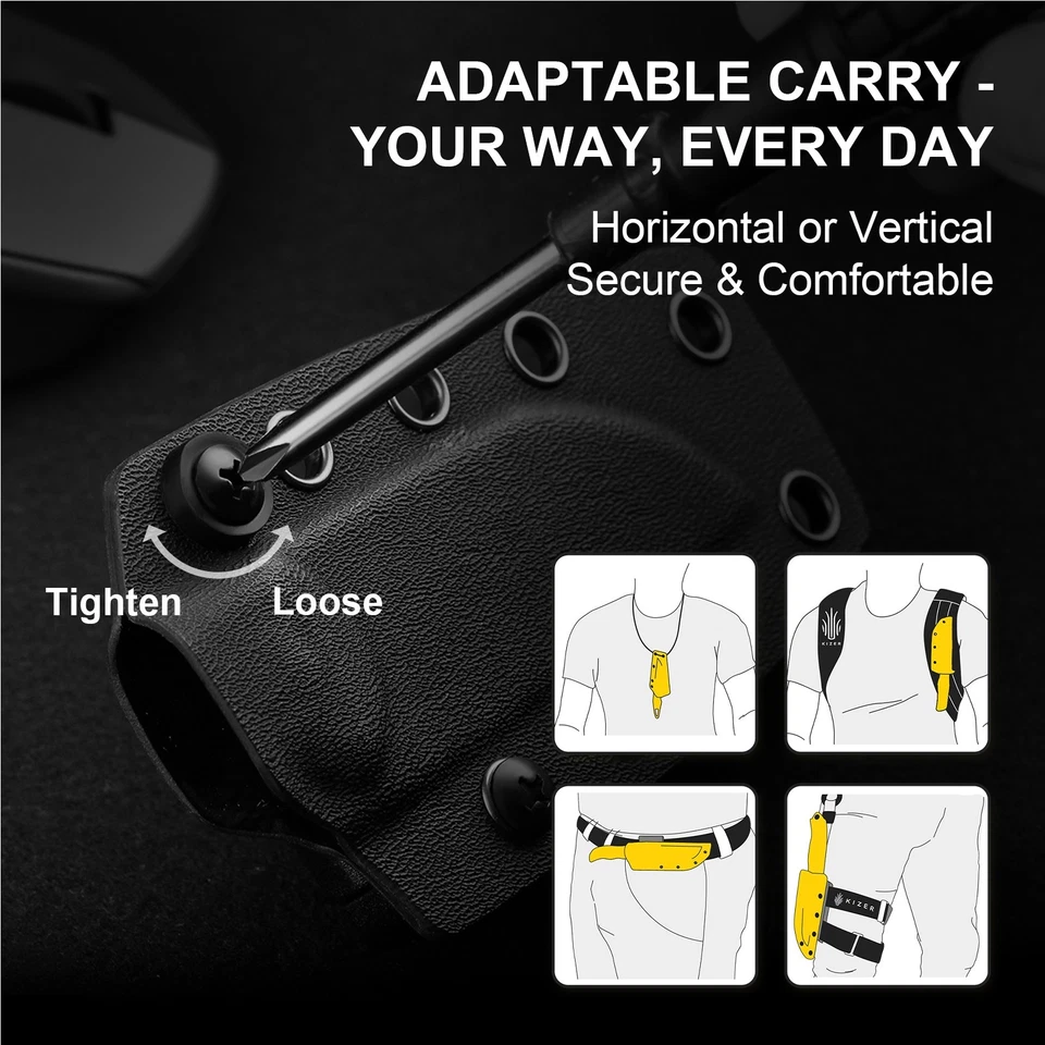 Kizer Drop Bear Fix Feststehendes Messer 14C28N Klinge Micarta-Griff 1094A1 - Bild 4 von 4