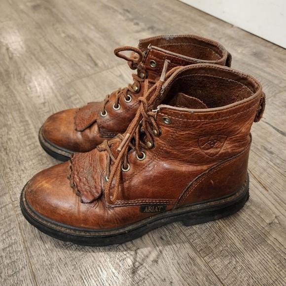Ariat Cascade Kiltie Lace Up Roper Brown Work Boots