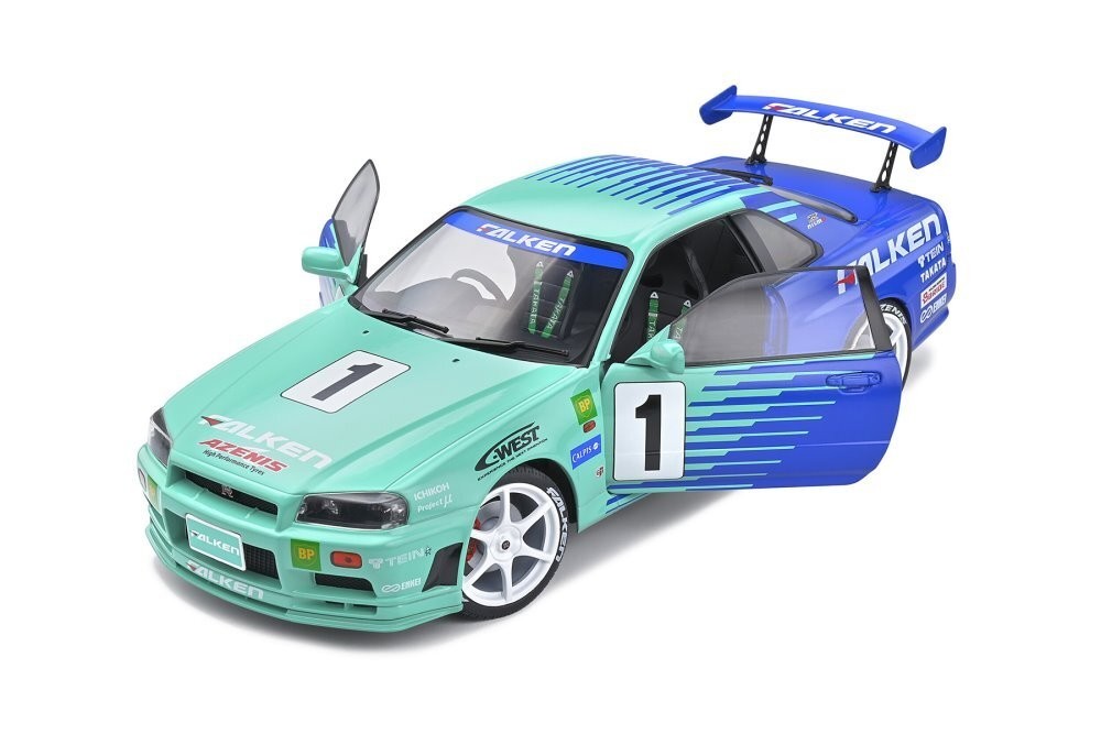 Skyline GT-R R34 Nismo JGTC Falken miniature 1:18, décorez votre bureau de passionné de JDM