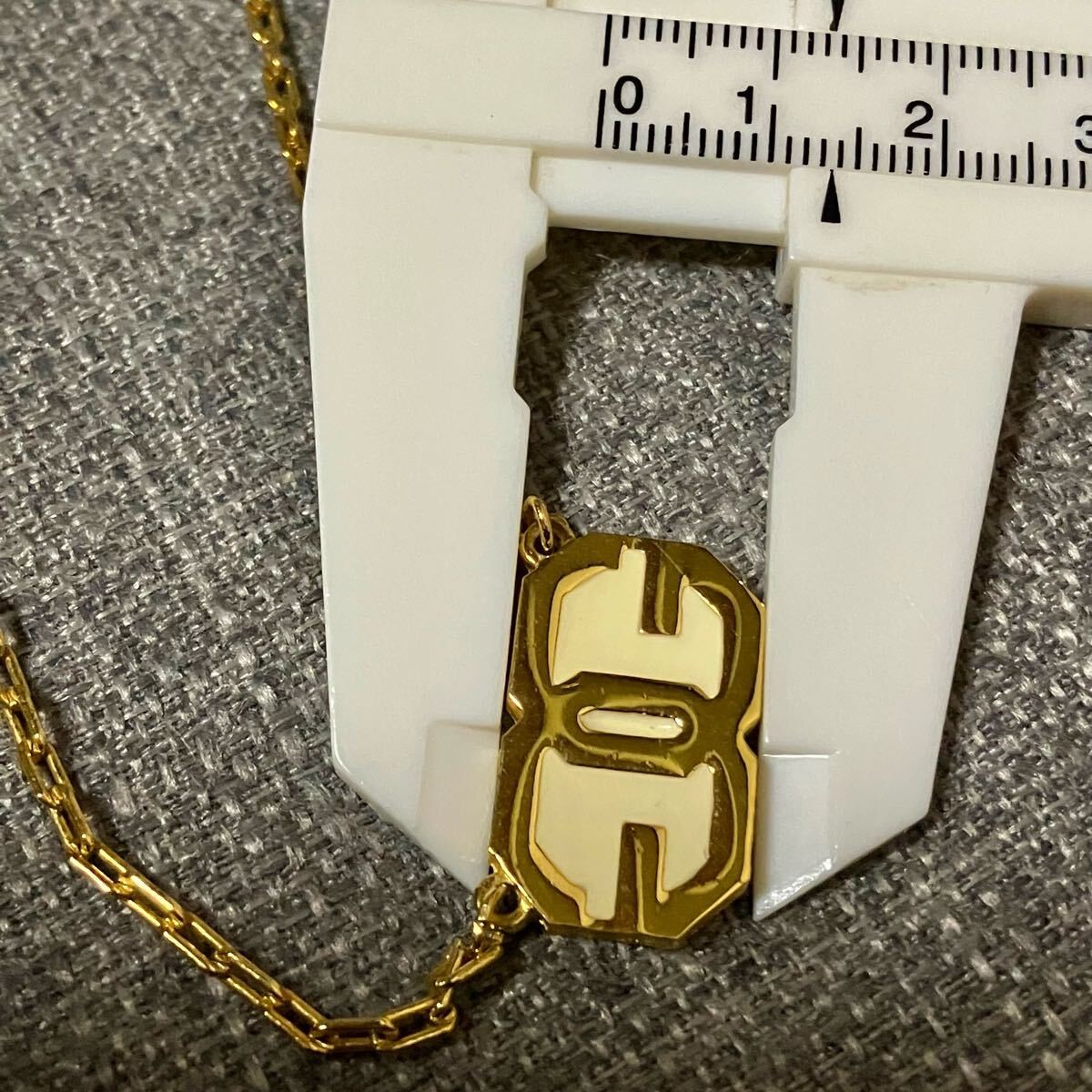[m] Good condition GIVENCHY Logo necklace enamel gold color thumbnail 7