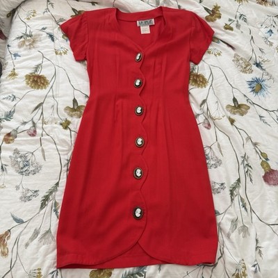 la belle red dress LA BELLE FASHIONS VINTAGE RED DRESS SIZE 11 WORN TWICE - VERY RARE! - MUST SEE!!