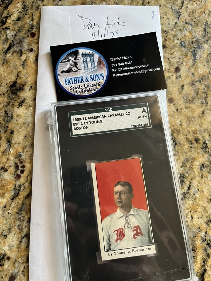 American Caramel Cy Young 1909 E90-1 - SGC auténtico  Foto 3 de 3