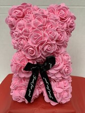 Mothers Day Gift  Rose Bear  Foam Flower Teddy Bear PE Foam 25cm Black Bow