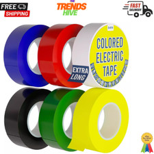 Electrical Tape Colors 6 Pack 0.7-Inch by 30 Feet, Voltage Level 600V Dustproof,
