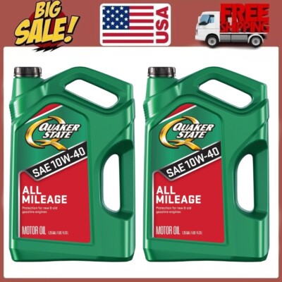  COMBO 2 PACK  Quaker State All Mileage 10W-40 Motor Oil, 5 Quart