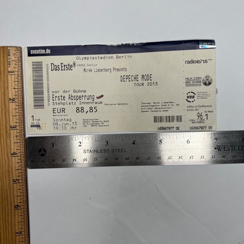 Depeche Mode Ticket Stub Olympiastadion Berlin Delta Machine Tour 2013 - Picture 6 of 6