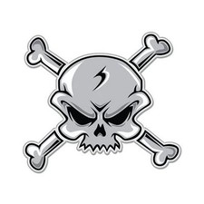 Cross Bones Skull Danger Scary Warning Car Vinyl Sticker - SELECT SIZE