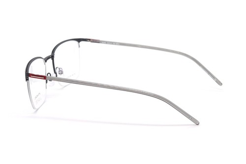 Morel Lightec 30248L GR12 Black/Red Square Half RimEyeglasses Frame 55-21-150 - Picture 3 of 3