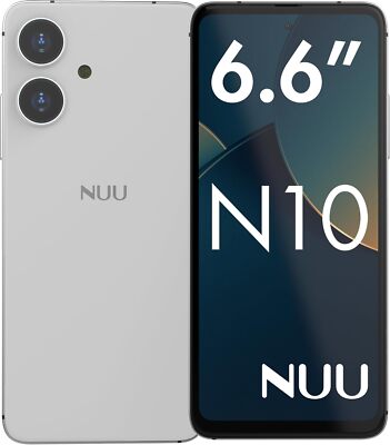 NUU N10 Basic Cell Phone for T-Mobile, Mint, Metro, Qlink, Tello and White 
