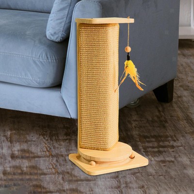 Katzen Eckkratzer aus Holz stabiler Eckkratzbaum für Kätzchen Wand
