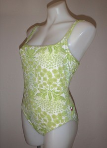 green floral one piece swimsuit
