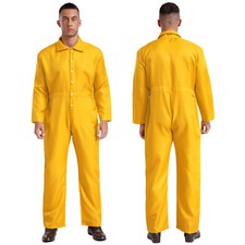 Mens Halloween Party Coverall Costume One Piece Long Sleeve Jumpsuit Uniforms
