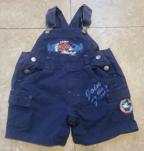 Vintage Mickey Mouse Baby Overalls 12 Months Child Camp Camping Fun Outdoor  - Afbeelding 1 van 10
