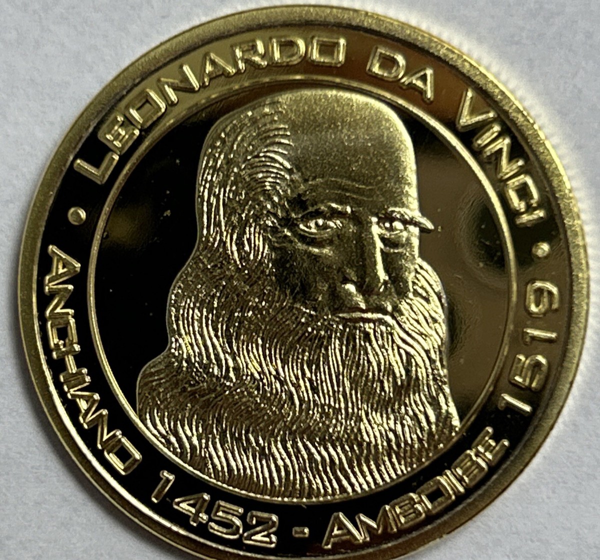 PROFESSIONAL GOLDSMITHING 彫金 アラン・リヴィア Leonardo da Vinci 1452 - 1915 - Vitruvian Man - Italy Souvenir