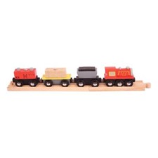 BigJigs - Freight Train - Wooden Railway Magnetic Toy Train BJT182 
