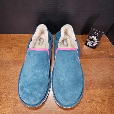 UGG Classic Men’s Slip-On UGG Suede Clogs Teal Pink Size 11 UGG Mens Kenton Suede Slip On Slippers Loafers Teal/Pink  main image 3