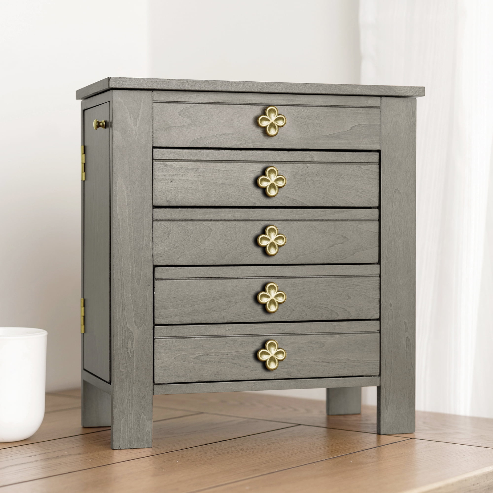 Jewelry Cabinet Armoire Box Storage Chest Stand Organizer Wo
