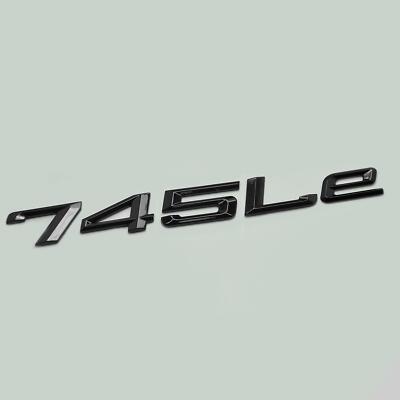 Glanz Schwarz 745Le Heck Kofferraum Flach Auto Abzeichen Emblem Buchstabe Nummer für BMW