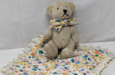 Annette Funicello Collectible Bear Co. 6" jointed toy bear and matching blanket