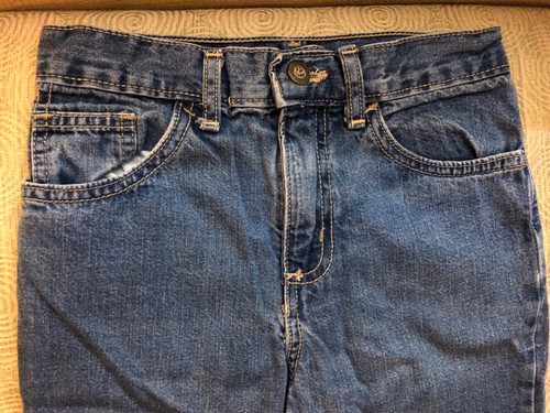Girls size 8 blue denim crop pants jeans floral embroidered - Picture 5 of 5