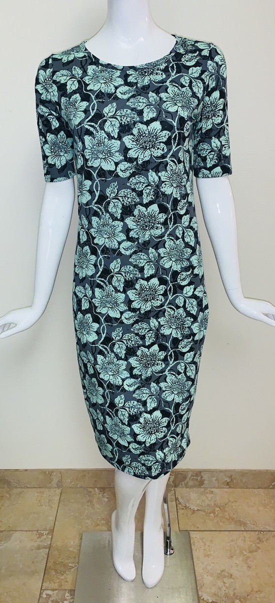 Lularoe Short Sleeve Gray & Mint Green Julia Pencil Dress Size S | eBay