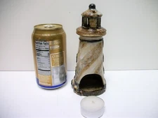 Earthtone Ceramic Light House Tealight Candle Holder BEAUTIFUL Pottery & Glaze