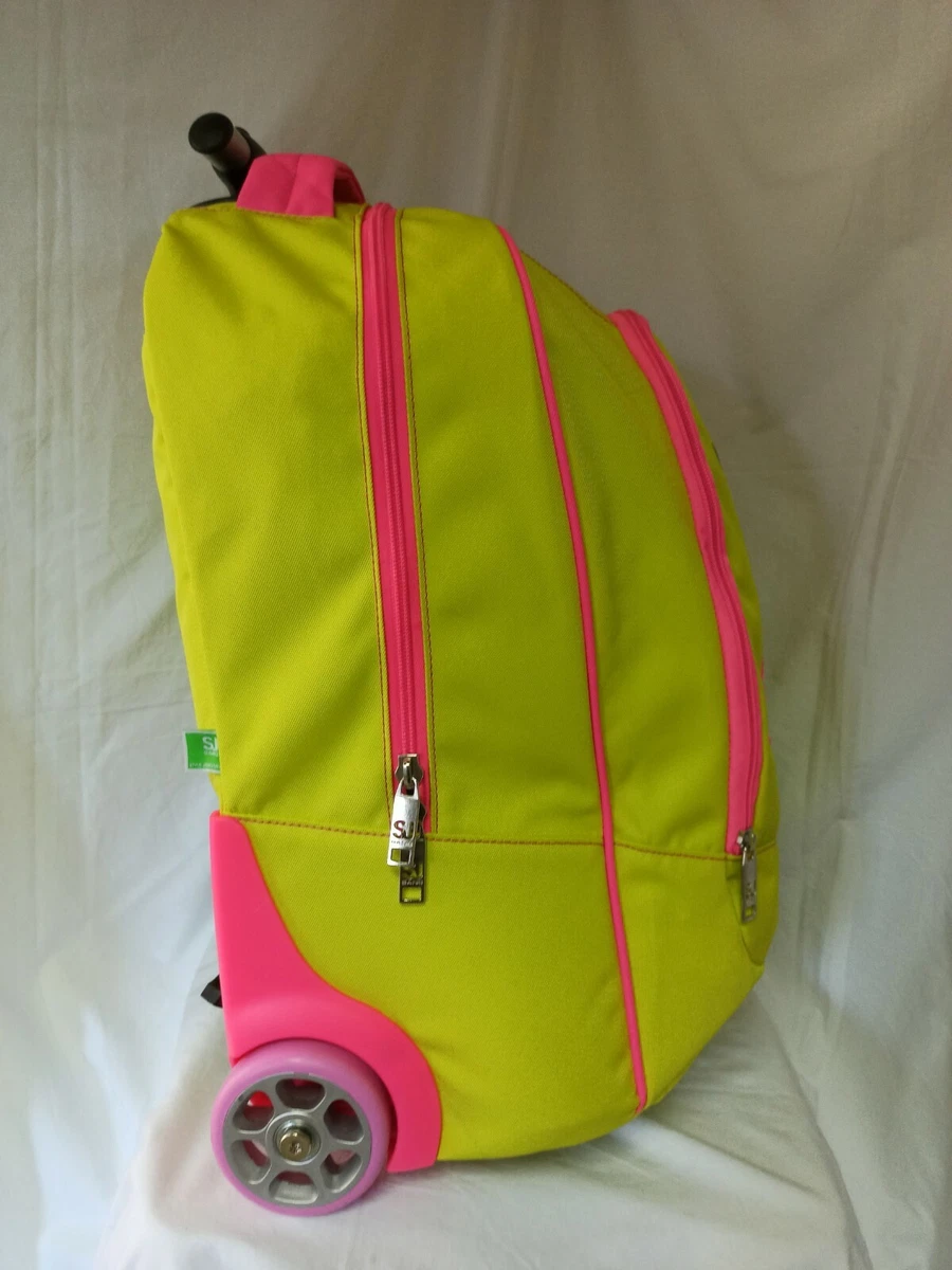 Zaino Trolley Seven SJ Gang Faccine Facce Giallo Rosa Bambina Ragazza Viaggio