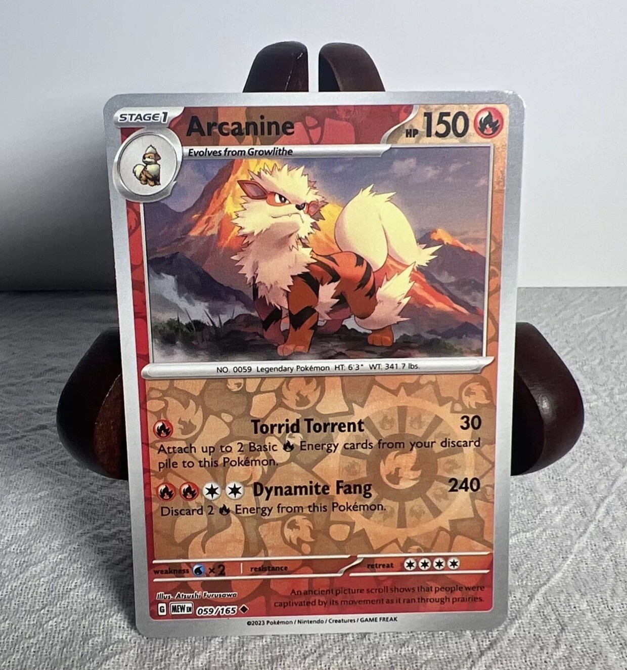 Arcanine 059/165 Reverse Holo Pokemon Scarlet & Violet 151 NM