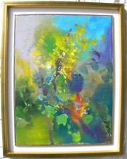 Ernesto TRECCANI (Milano 1920-2009) MIMOSA OLIO su TELA cm 80x60 anno 1997