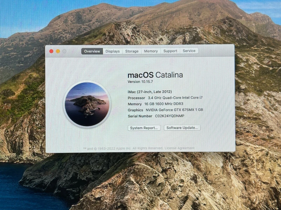 Apple 27" iMac - 3.4GHz i7 - 16GB - 250GB SSD - 675MX 1GB - macOS Catalina - Image 4 of 4