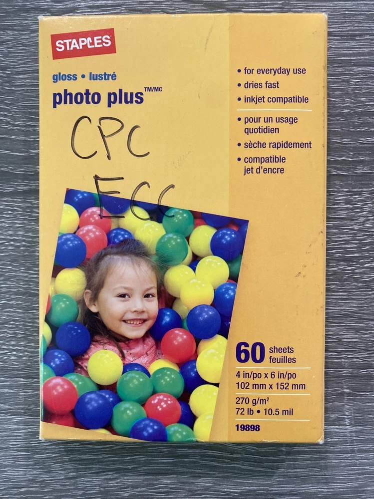 Staples Photo Plus 4 X 6 inch glossy photo printer paper 60 sheets Inkjet Best Staples Photo Plus 4 X 6 inch glossy photo printer paper 60 sheets Inkjet Best
