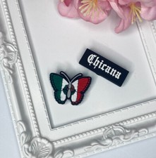 Mexican Flag Butterfly And Chicana Shoe Charms