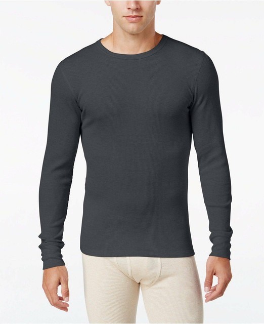 Alfani Mens Gray Thermal Crew Knit 