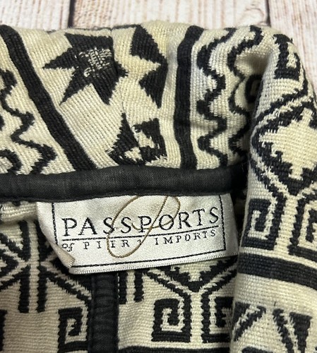 vintage gorgeous cropped jacket Geometric Tapestry passports of pier 1 import - Picture 3 of 6