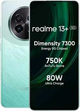 realme 13+ 5G (Green 256GB 12 GB RAM) 6.67" Dimensity 7300 50MP Global Version.