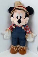 VTG Disney Mickey Mouse 24  Scarecrow Plush Figure Fall Porch Door Greeter Gemmy