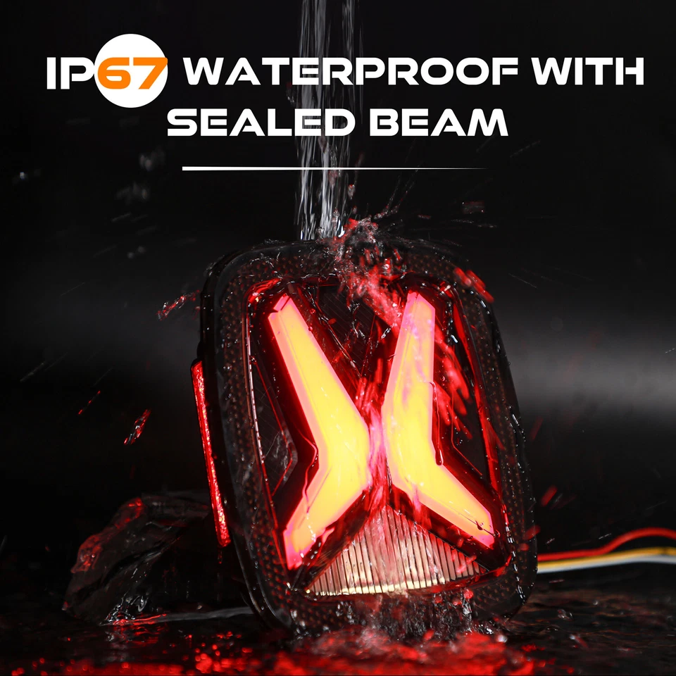 Luces traseras LED para Jeep Wrangler TJ 1996-2006 luz de freno trasera parada de giro reversa Foto 3 de 4