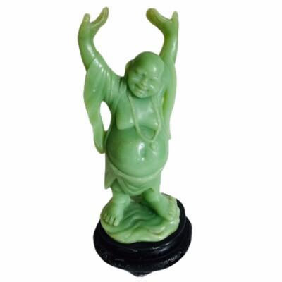 Vintage A. Santini Italy Jade Green Buddha Sculpture Statue Figurine Oriental